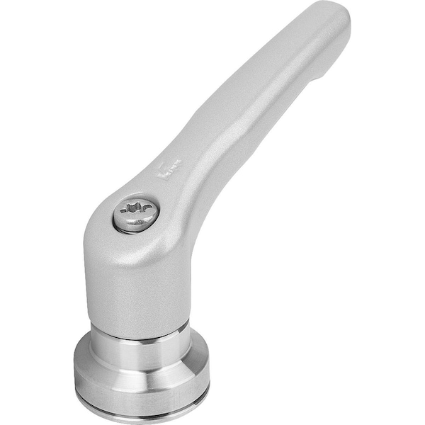 Adjustable Handle With Clamp Force Intensif Size:5 M12, Zinc Silver Met, Comp:Stainless Steel Bright
